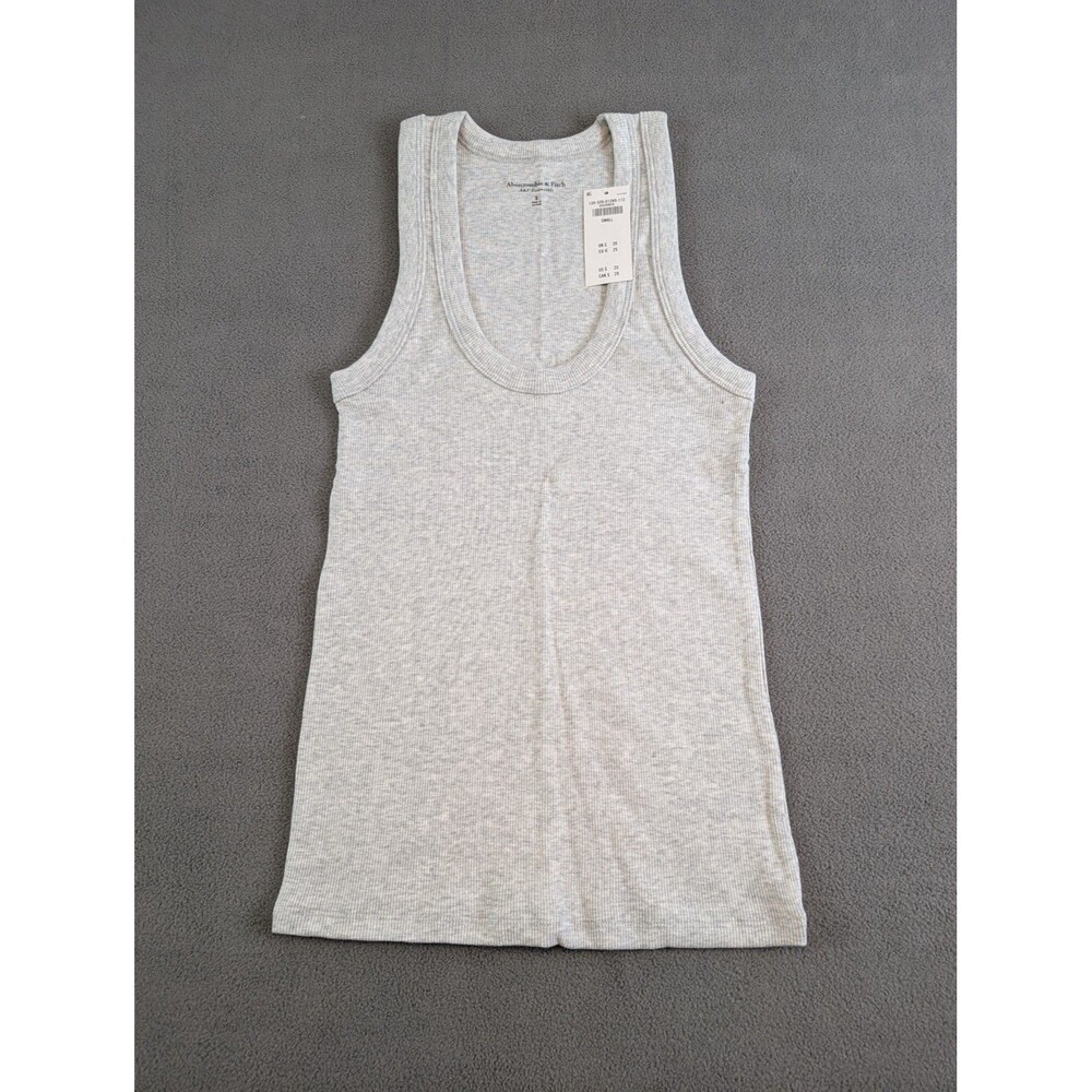 Abercrombie & Fitch A&F Essentials Ribbed Tank Top Heather Gray Small Sz S